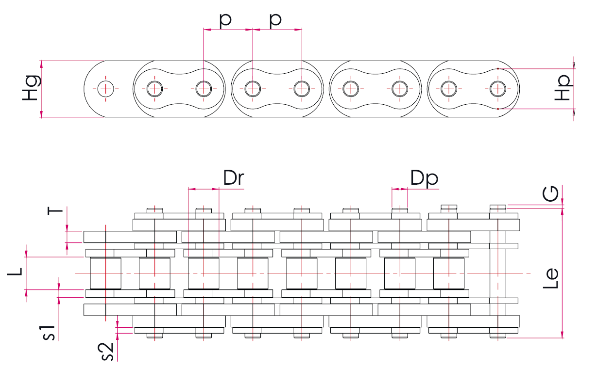 catena trasporto lamiere metal sheet conveyor chain