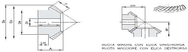 Ruote dentate coniche denti spiroidali